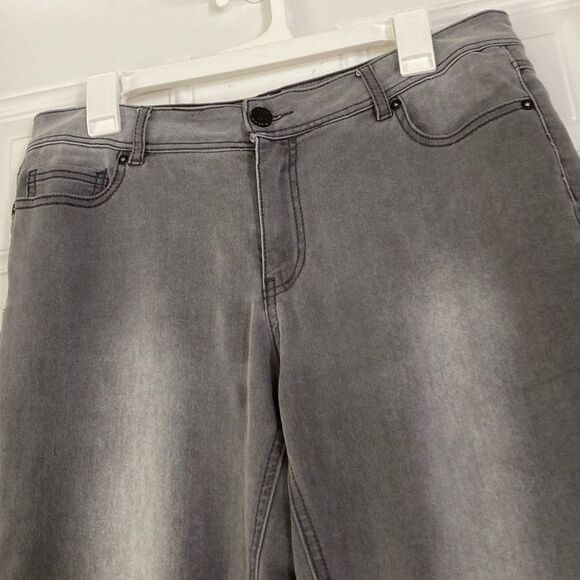 EST 1946 Cato Jeans Gray Stretch 5 Pocket Straight Leg Womens Size 12 - Picture 7 of 14